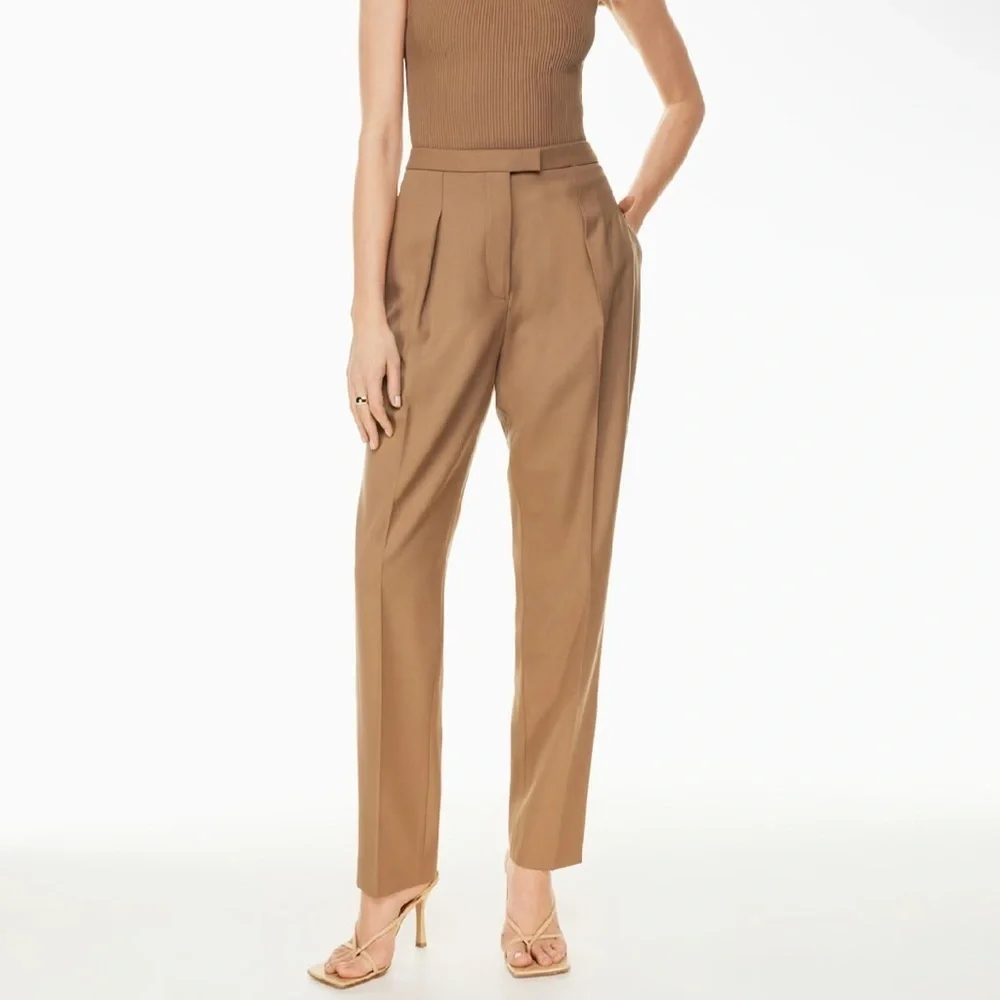 NWT Aritzia Babaton Abarca Pant Size 12 Saville High rise tapered trousers wool